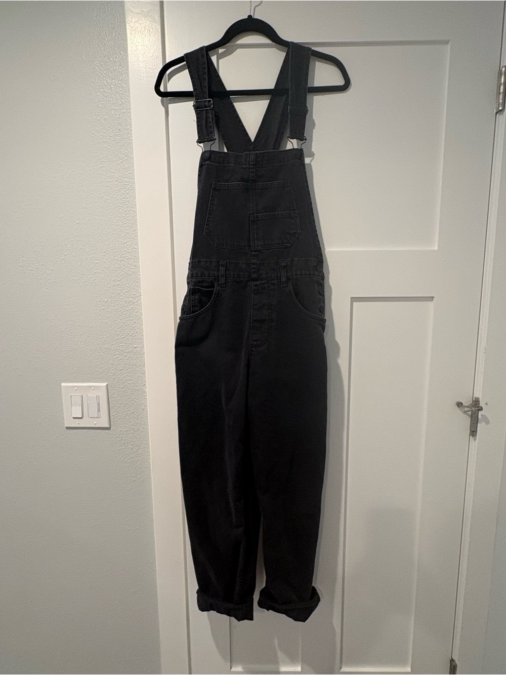 We The Free Black Denim Overalls Jumpsuit